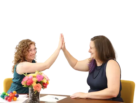 Tricia High-Fiving Burgandy